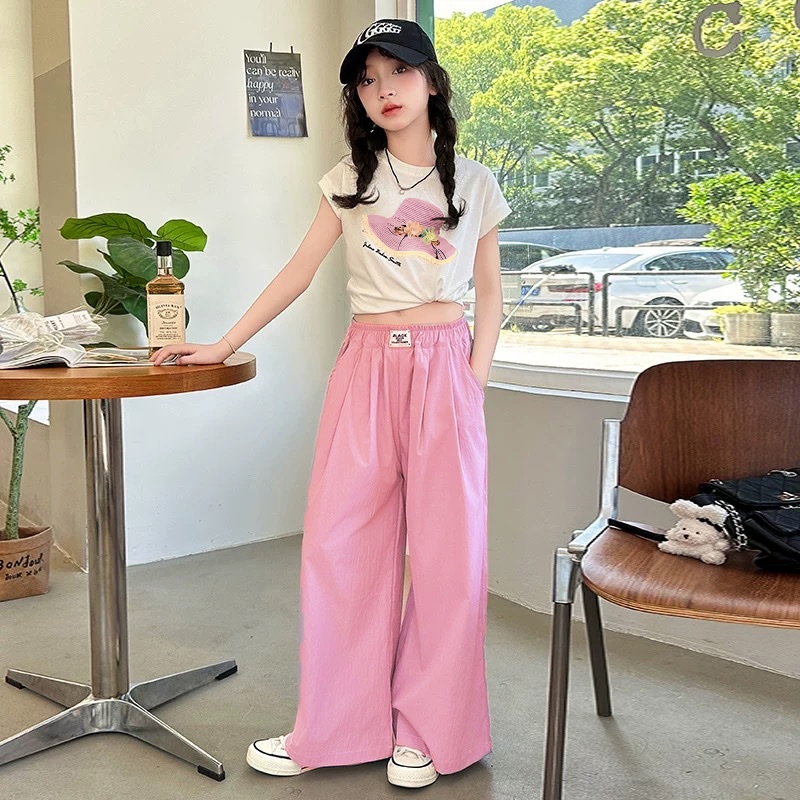 Set áo in hình mũ kèm quần đũi suông cho bé gái size đại BEESHOP H26013