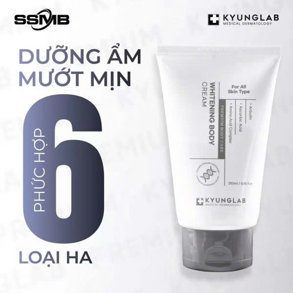 Kem dưỡng nâng tone make up body KyungLab Whitening Cream Tẩy tế bào chết body Pure Body Scrub 250ml