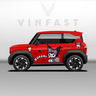 Tem dán xe VF3 - Decal dán xe VF3 MẪU TEM KUROMI DỄ THƯƠNG  1 bộ dán 2 bên ( mẫu VF3 - 74 )