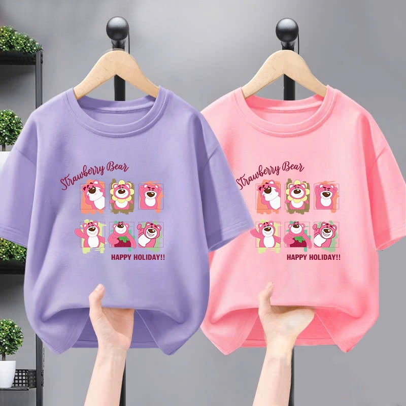 Áo phông gấu dâu cho bé gái size đại BEESHOP H25069