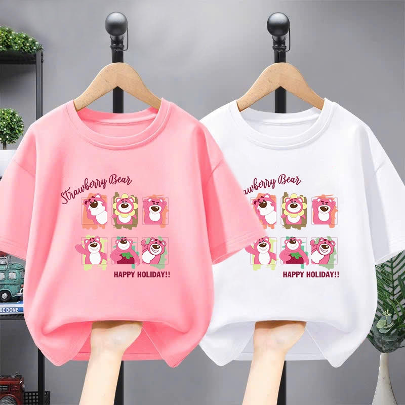 Áo phông gấu dâu cho bé gái size đại BEESHOP H25069