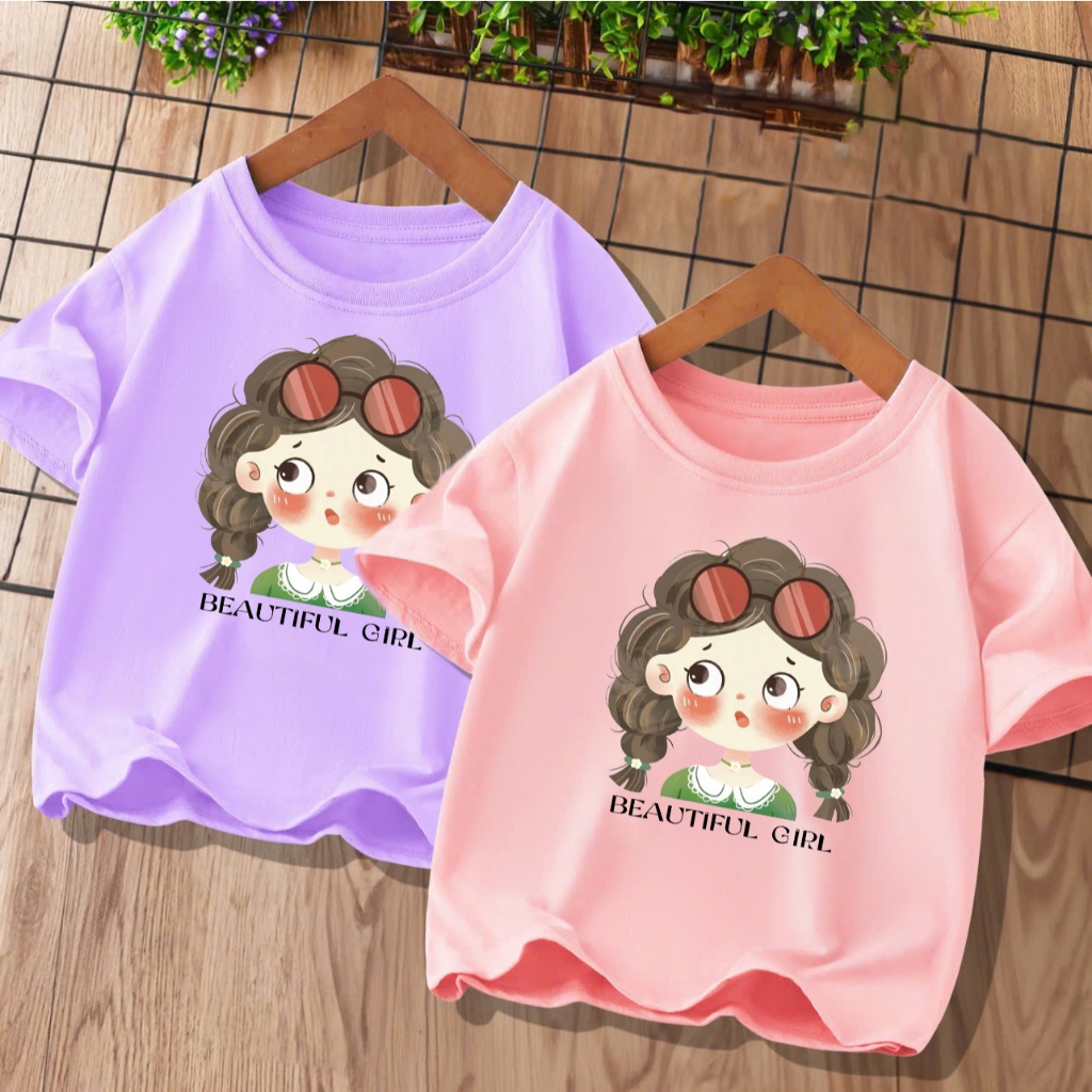 Áo phông cô gái cài kính cho bé gái size đại H25070
