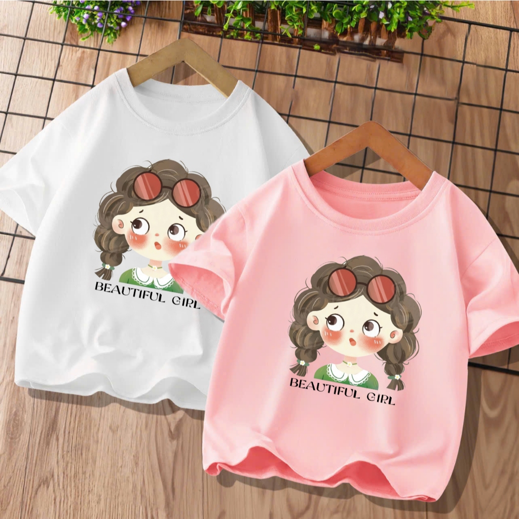 Áo phông cô gái cài kính cho bé gái size đại H25070
