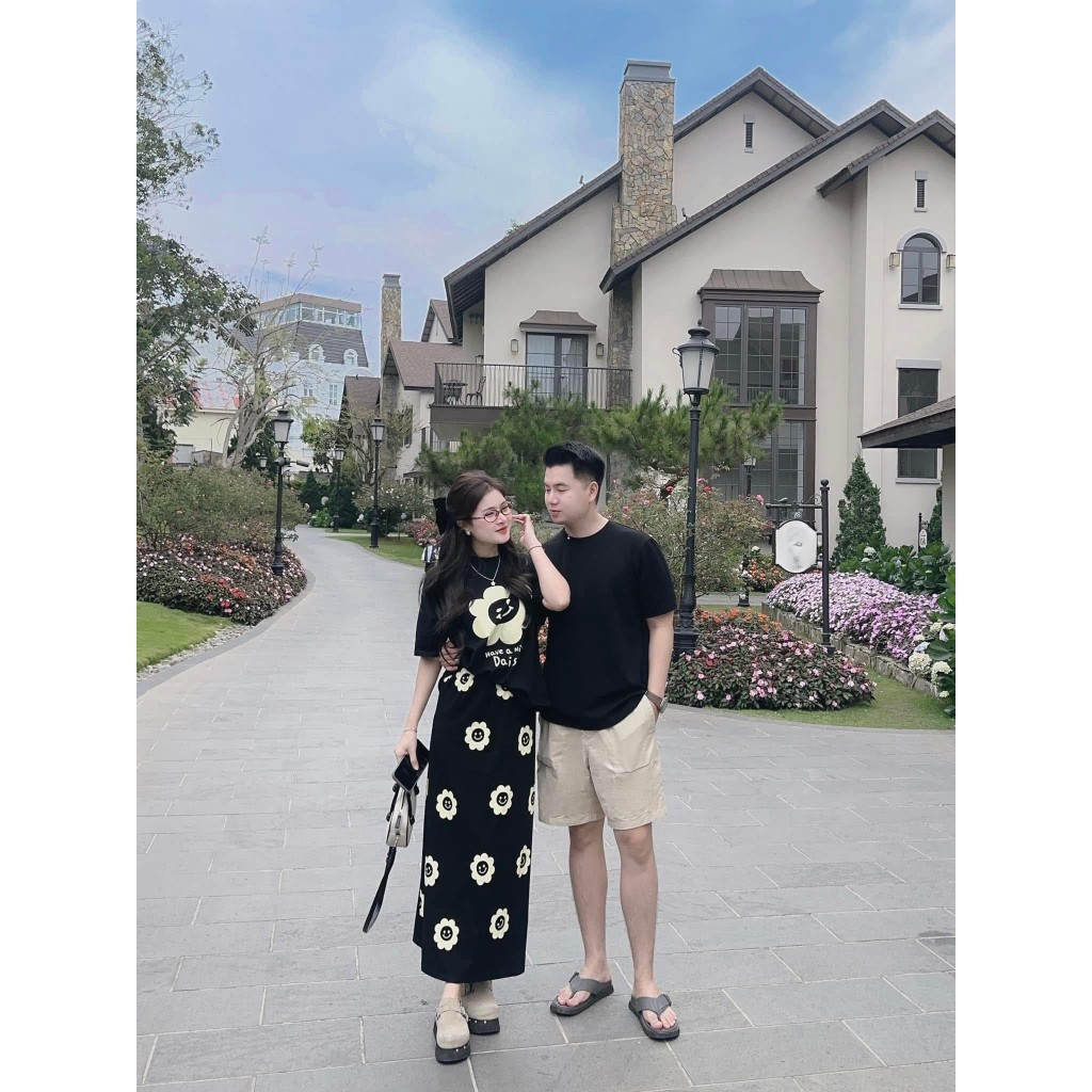 Set đồ nữ mùa hè áo thun chân váy dài họa tiết hoa cúc dễ thương, bộ hè nữ phong cách ulzzang xinh xắn HCOM25791