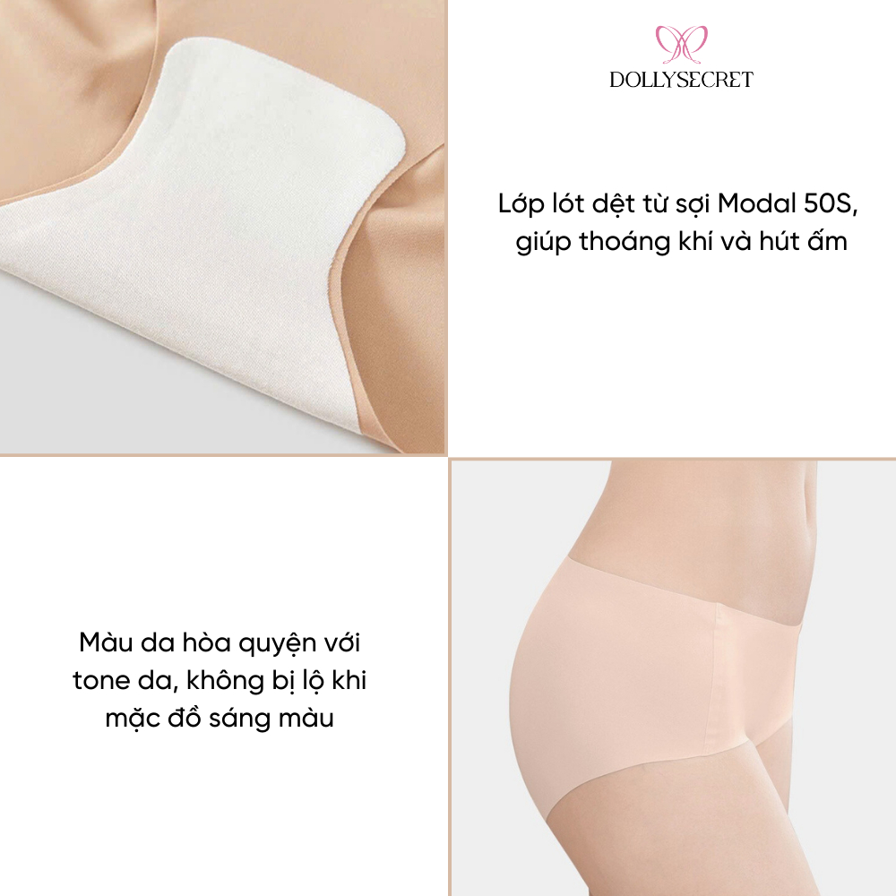 Set 3 Quần Lót Su Nữ Inviwear Không Viền Tàng Hình Kháng Khuẩn 7A Cao Cấp DOLLY SECRET Q12