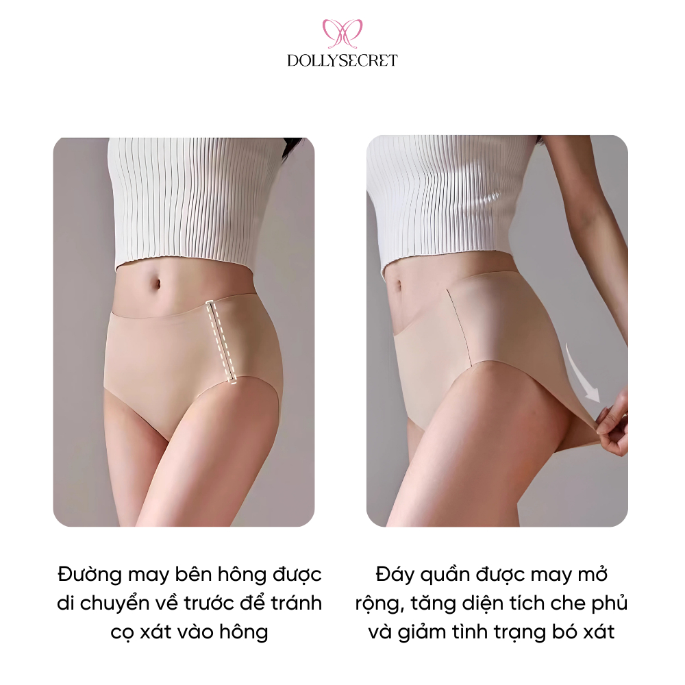 Set 3 Quần Lót Su Nữ Inviwear Không Viền Tàng Hình Kháng Khuẩn 7A Cao Cấp DOLLY SECRET Q12