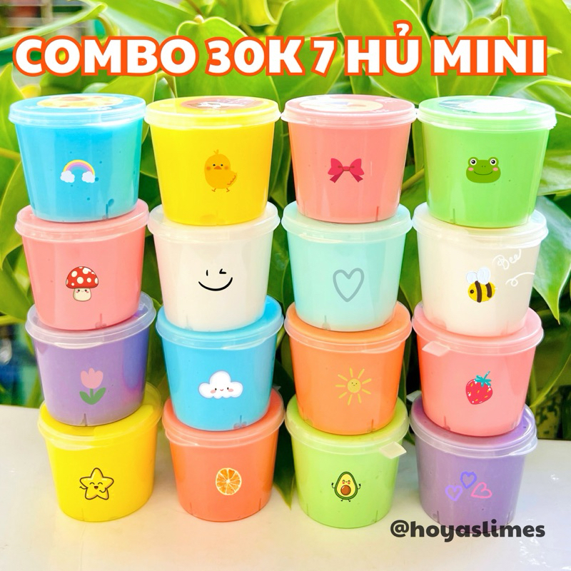 [Giá Sỉ] Combo 7/10 Hủ Mini Basic Slime 1K Không Dính Tay Kèm Borax ...