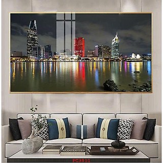 Tranh Phong Cảnh Sài Gòn - Vẻ Đẹp Thành Phố 01 - Tranh Laminate Tráng Gương Cao Cấp Bo Viền