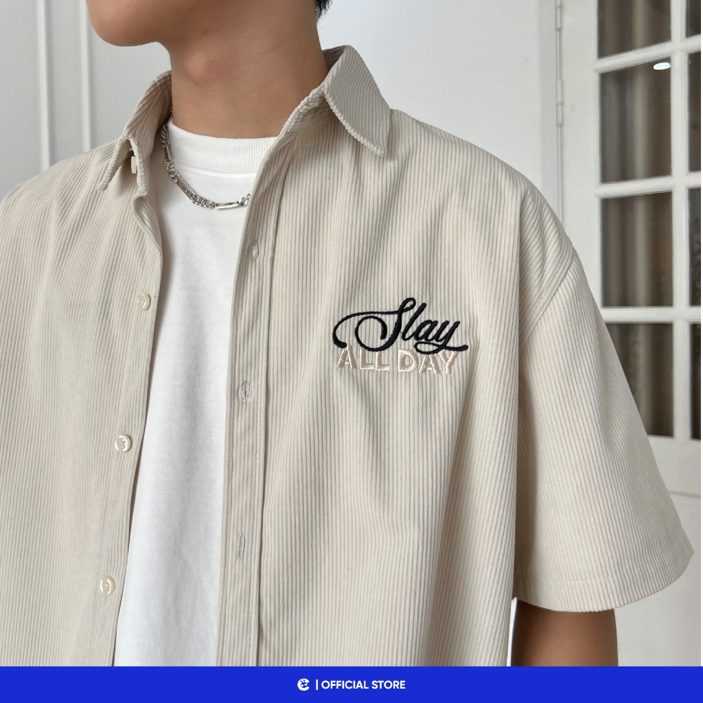 Áo sơ mi nam nữ ngắn tay boxy Local Brand Chính Hãng City Cycle Áo Sơ Mi Slay All Day