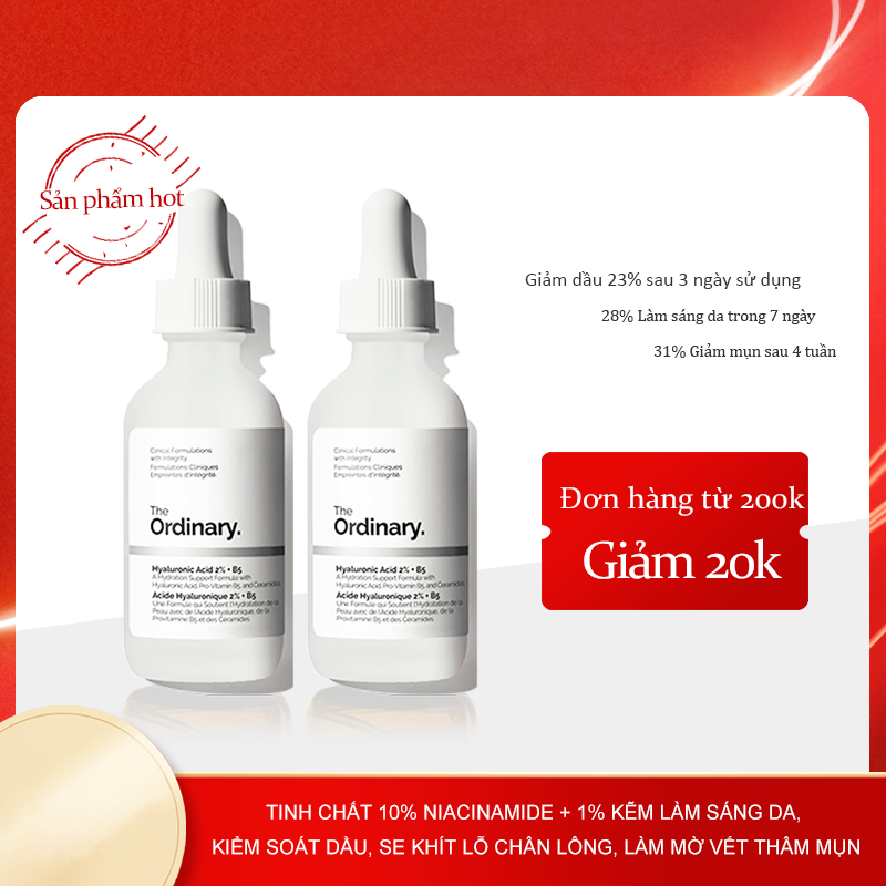 The Ordinary tinh chất dưỡng sáng da giảm mụn, mờ thâm Niacinamide 10% + Zinc 1% [30ml] Chính Hãng