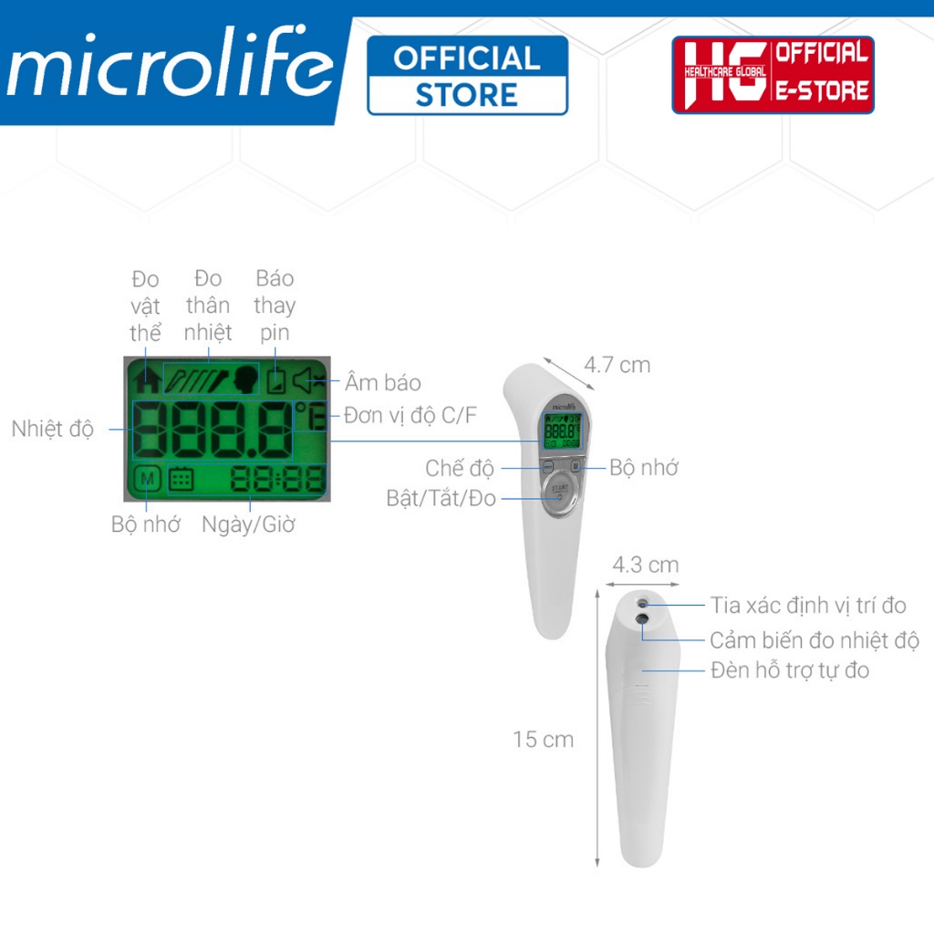 Ảnh Nhiệt Kế Điện Tử Hồng Ngoại Microlife NC200 | Phát Hiện Sốt Nhanh , Độ Chính Xác Cao 3 Trong 1 3