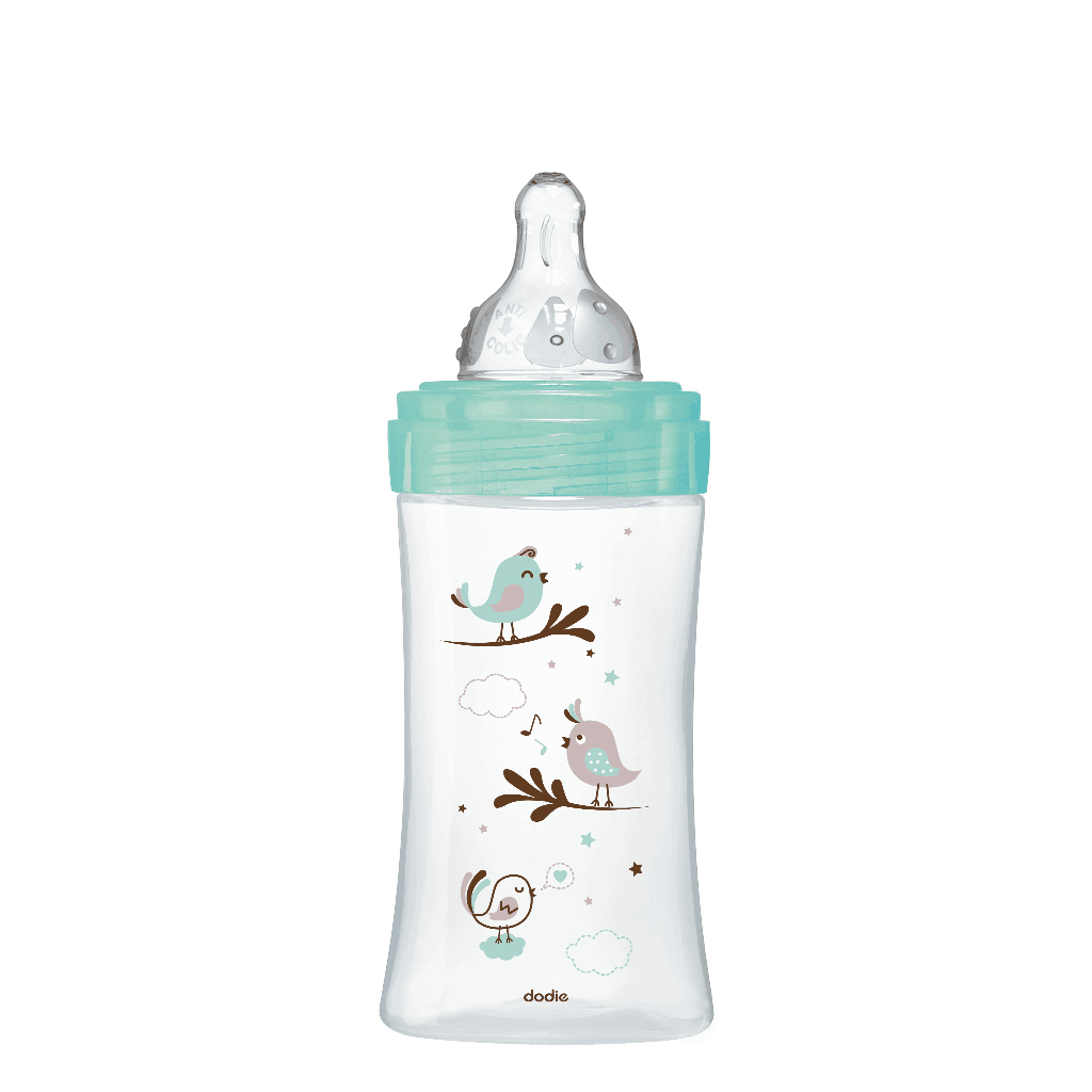 [DODIE] Bình sữa thuỷ tinh NÚM TRÒN VERRE - Chống đầy hơi - 150ml/270ml - Đa tốc độ
