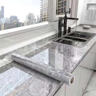 Cuộn 10M Decal tráng nhôm dán tường, dán bếp giả vân đá 3D khổ rộng 60cm mã QD028