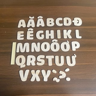 Bảng Chữ Cái Gỗ Cao 7cm - Bộ Khuôn Chữ Béo Bằng Gỗ Trang Trí Các Góc - Bảng Chữ Cái Tiếng Việt