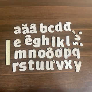 Bảng Chữ Cái Gỗ Cao 7cm - Bộ Khuôn Chữ Béo Bằng Gỗ Trang Trí Các Góc - Bảng Chữ Cái Tiếng Việt