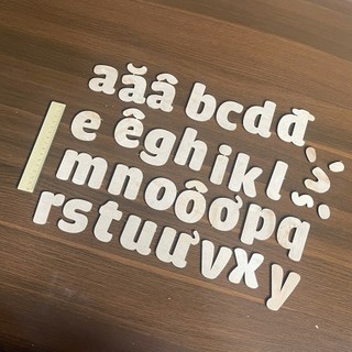 Bảng Chữ Cái Gỗ Cao 7cm - Bộ Khuôn Chữ Béo Bằng Gỗ Trang Trí Các Góc - Bảng Chữ Cái Tiếng Việt