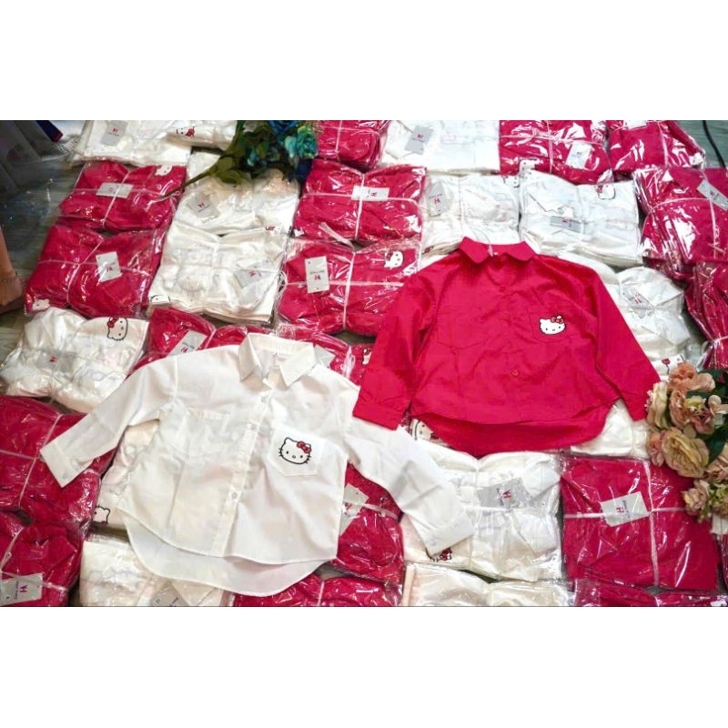 SALE SALE Áo sơ mi form rộng bé gái giấu quần , áo sơ mi bé gái Hàn Quốc freesize, áo cặp mẹ và bé gái