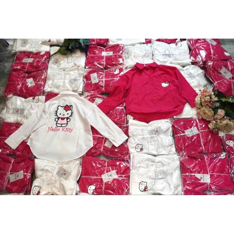 SALE SALE Áo sơ mi form rộng bé gái giấu quần , áo sơ mi bé gái Hàn Quốc freesize, áo cặp mẹ và bé gái