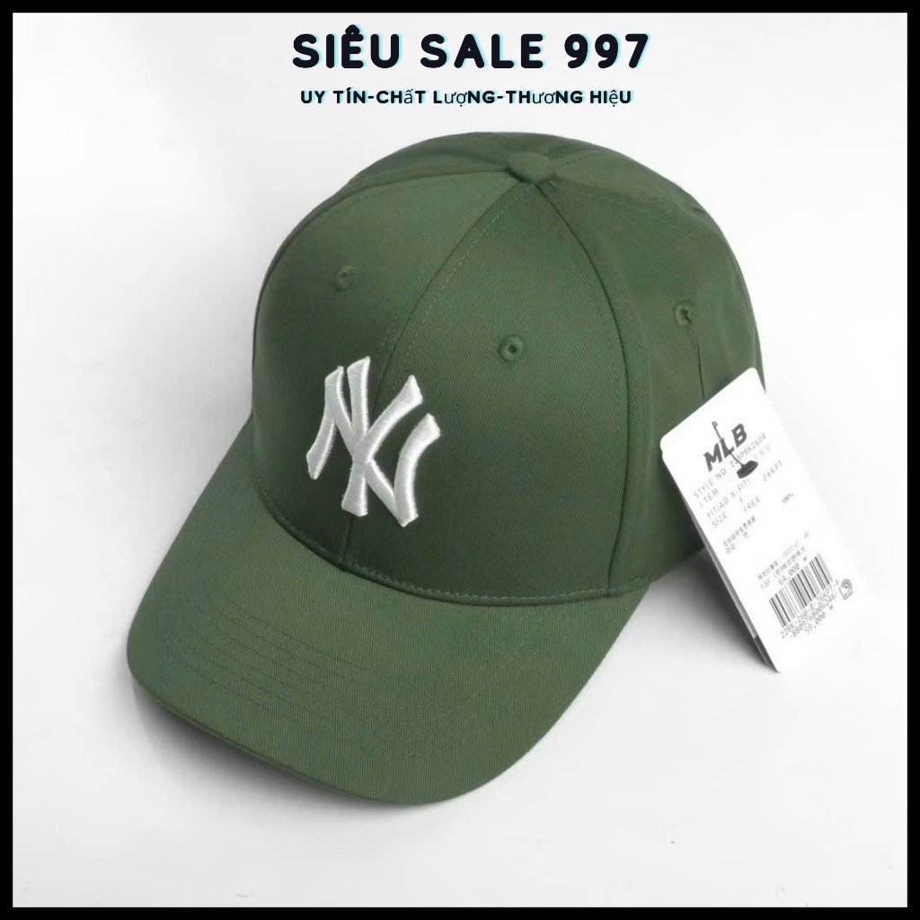 (BOX)Mũ Nón lưỡi trai MLB Meowist chất liệu vải Kaki logo NY White 3 ...