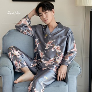 Pijama nam mặc nhà lụa cao cấp, đồ ngủ nam hồng hạc sang chảnh - Since Then