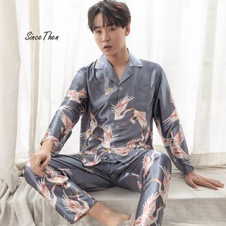 Pijama nam mặc nhà lụa cao cấp, đồ ngủ nam hồng hạc sang chảnh - Since Then