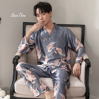 Pijama nam mặc nhà lụa cao cấp, đồ ngủ nam hồng hạc sang chảnh - Since Then