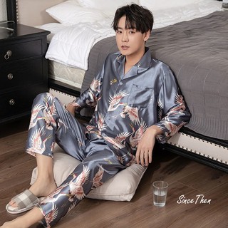 Pijama nam mặc nhà lụa cao cấp, đồ ngủ nam hồng hạc sang chảnh - Since Then