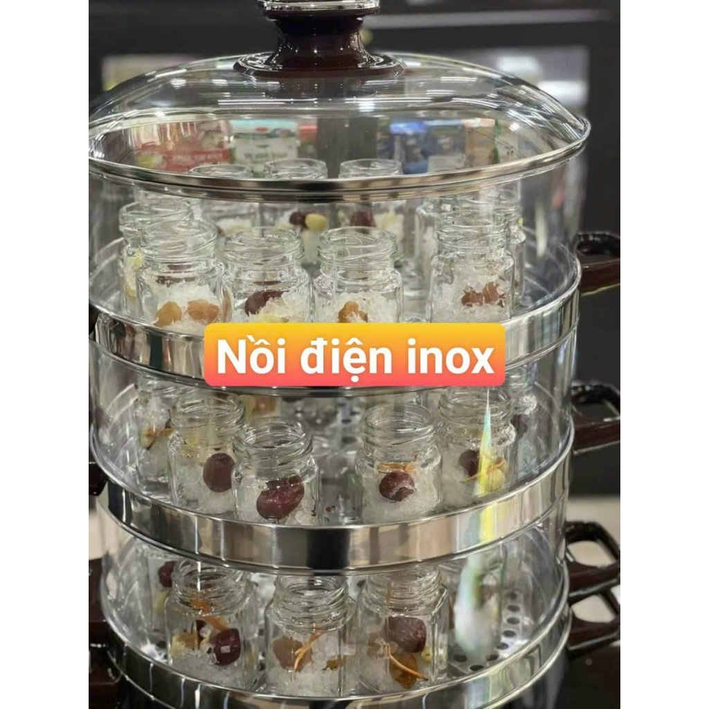 Nồi Chưng Yến Điện Inox 4 Tầng/ Nồi Hấp Thực Phẩm