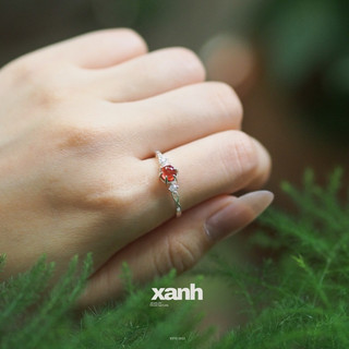 Nhẫn Diên Vĩ thiên nhiên đa sắc ngũ hành may mắn, lấp lánh thanh lịch văn phòng - Xanh Jewelry