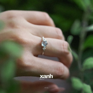 Nhẫn Diên Vĩ thiên nhiên đa sắc ngũ hành may mắn, lấp lánh thanh lịch văn phòng - Xanh Jewelry