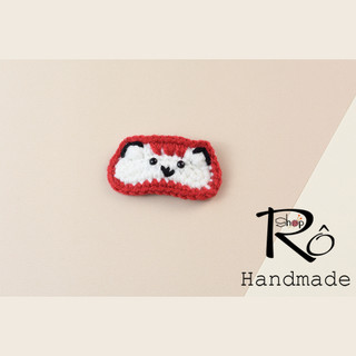 Kẹp tóc con cáo siêu ngầu cho nữ và bé gái 5.5cm |Cài tóc mái bằng len dễ thương |Shop Rô Handmade