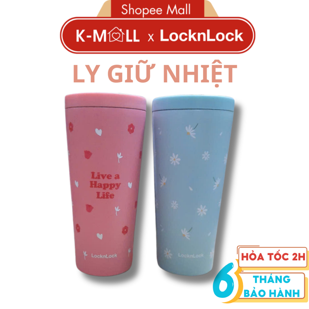 Ly Giữ Nhiệt LocknLock Lovely Tumbler LHC4279 dung tích 540ml, 2 màu, nắp trượt - K-MALL
