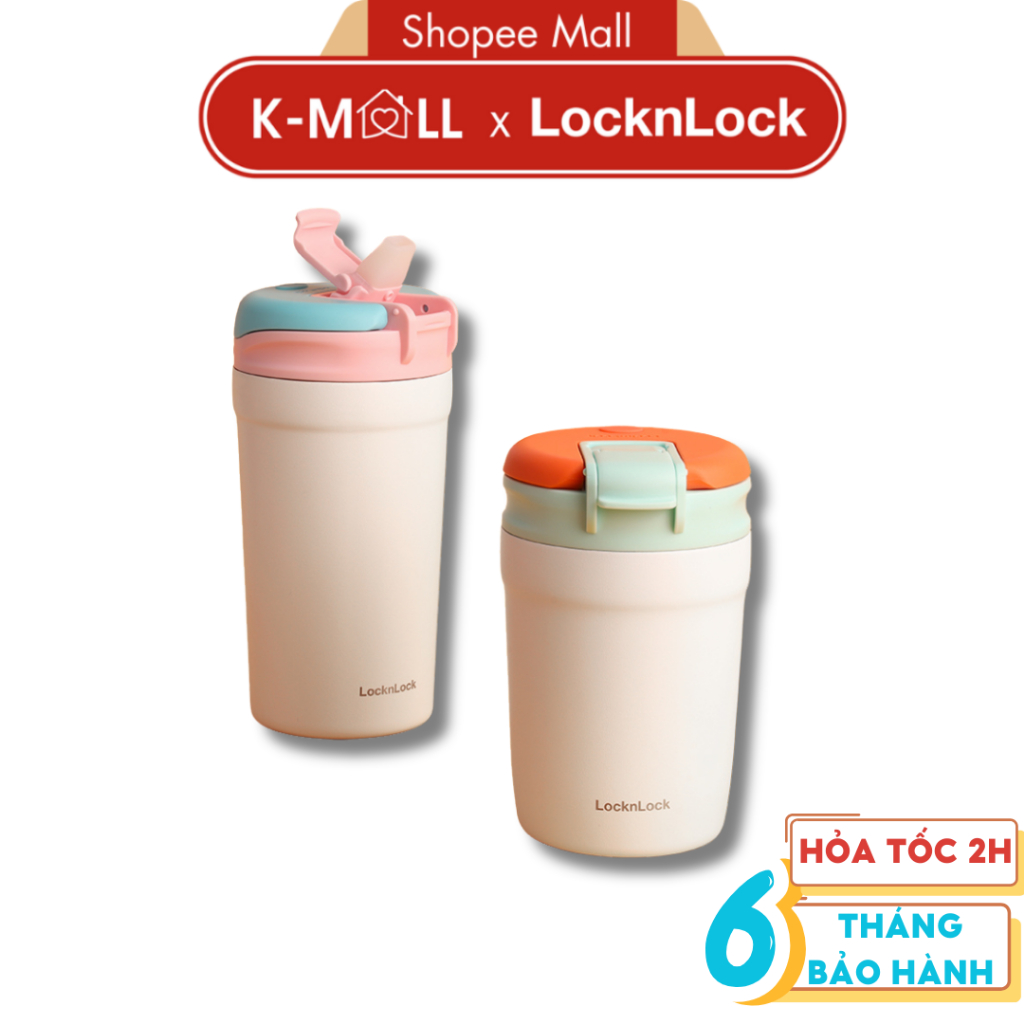 Ly giữ nhiệt LocknLock Dual Flip Tumbler LHC4290 LHC4298, 320ml 430ml kèm ống hút - K-MALL