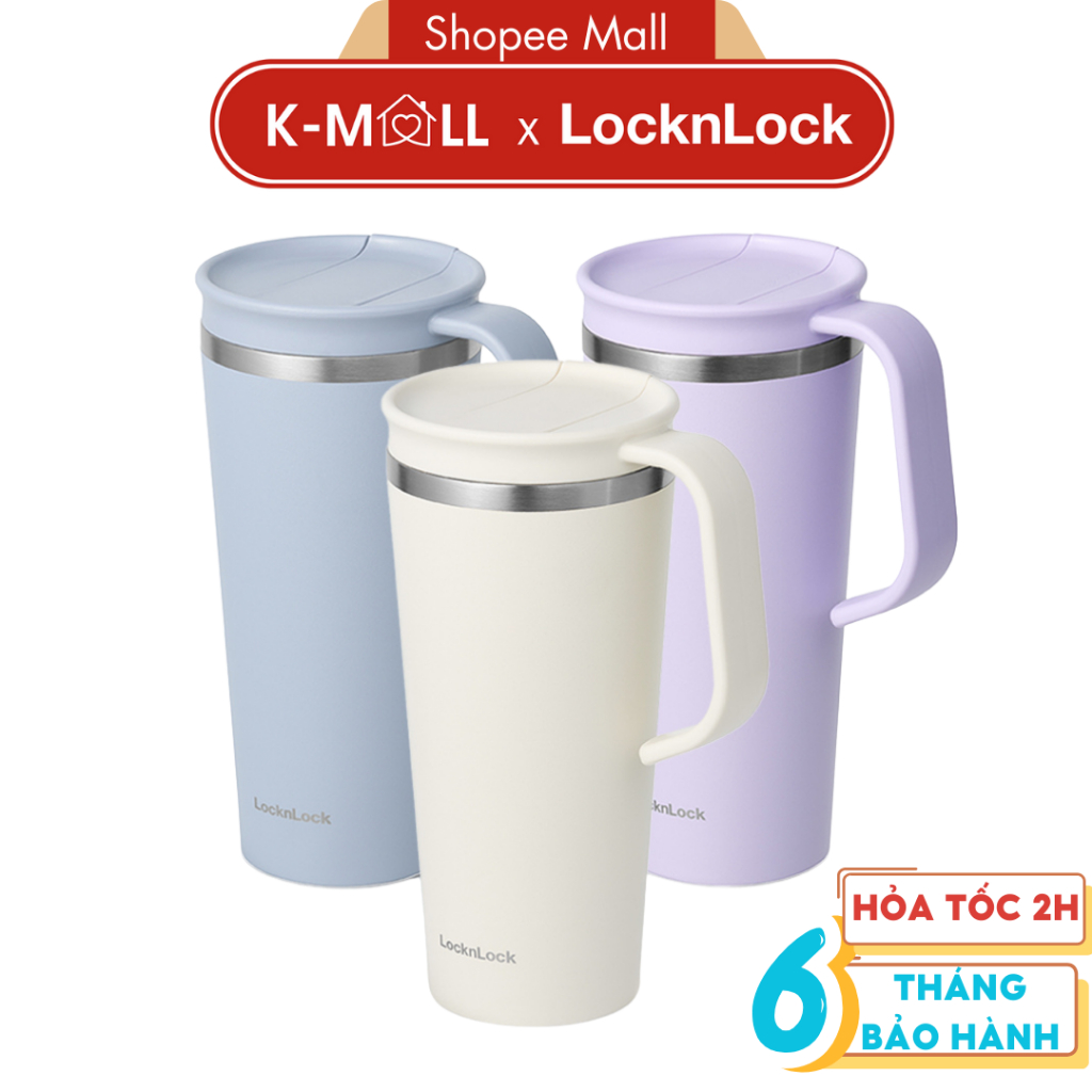 Ly giữ nhiệt LocknLock Daily Handle Tumbler 600ml LHC4330 3 màu , Nắp trượt , SUS304 - K-MALL
