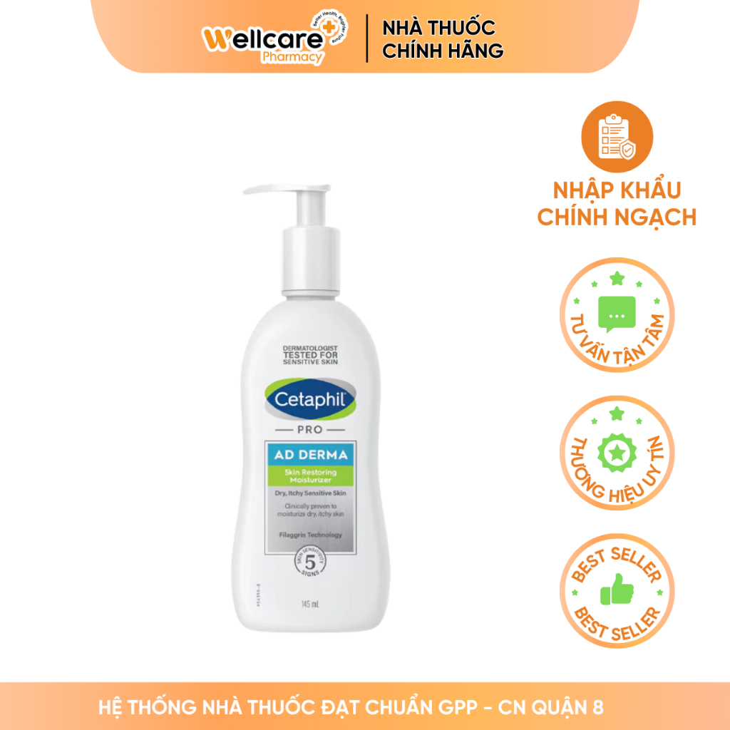 CETAPHIL Pro AD Derma Moisturizer - Chai 145ml - Sữa dưỡng ẩm dịu lành ...