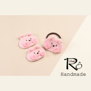 Kẹp tóc thỏ hồng dễ thương cho nữ và bé gái 5.5cm |Cặp tóc len 5.5cm |Shop Rô Handmade