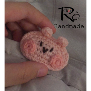 Kẹp tóc thỏ hồng dễ thương cho nữ và bé gái 5.5cm |Cặp tóc len 5.5cm |Shop Rô Handmade