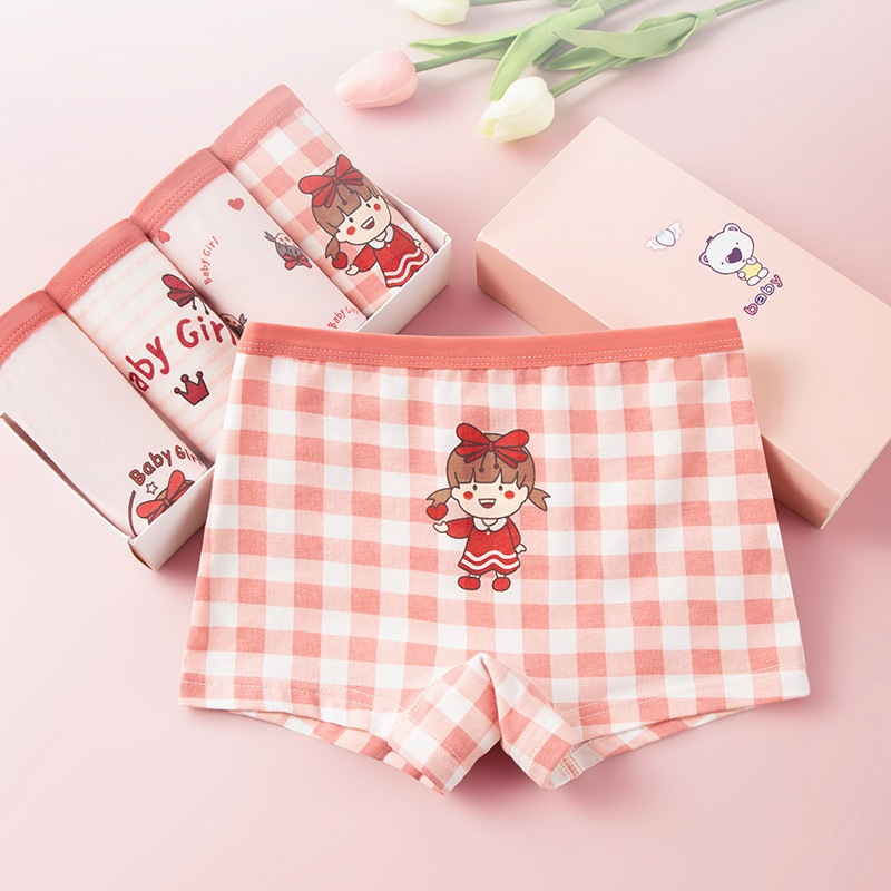 Combo 4 Quần Lót Bé Thiết Kế Đáng Yêu - Set 4 Quần Đùi Trẻ Em Cotton Mềm Mịn ZANABRA