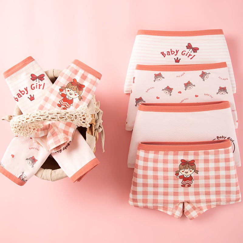 Combo 4 Quần Lót Bé Thiết Kế Đáng Yêu - Set 4 Quần Đùi Trẻ Em Cotton Mềm Mịn ZANABRA