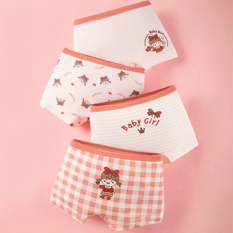 Combo 4 Quần Lót Bé Thiết Kế Đáng Yêu - Set 4 Quần Đùi Trẻ Em Cotton Mềm Mịn ZANABRA