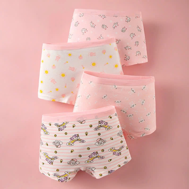 Combo 4 Quần Lót Bé Thiết Kế Đáng Yêu - Set 4 Quần Đùi Trẻ Em Cotton Mềm Mịn ZANABRA
