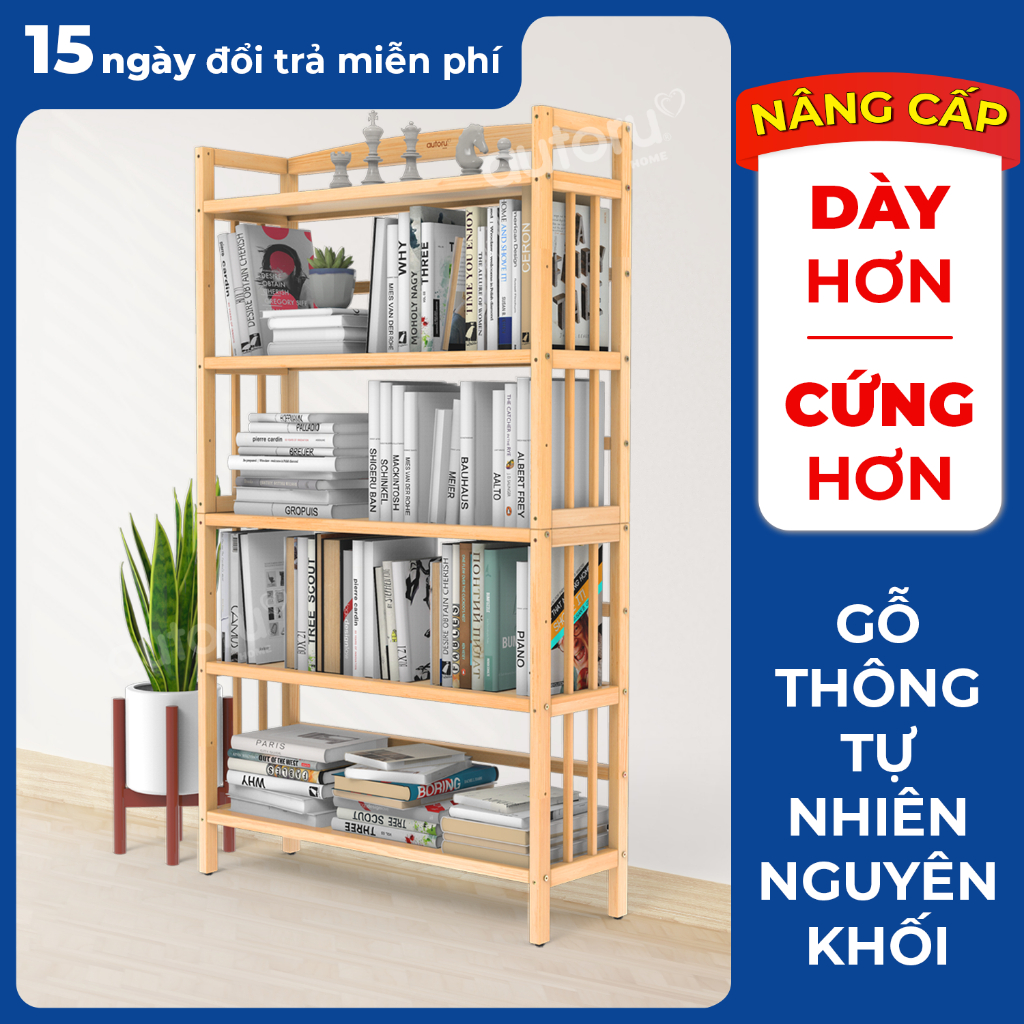 [HỎA TỐC] Kệ Để Đồ Nhà Bếp, Kệ Sách Gỗ, Kệ Gỗ Trưng Bày AUTORU HOME Cao Cấp, Lắp Ráp Đơn Giản