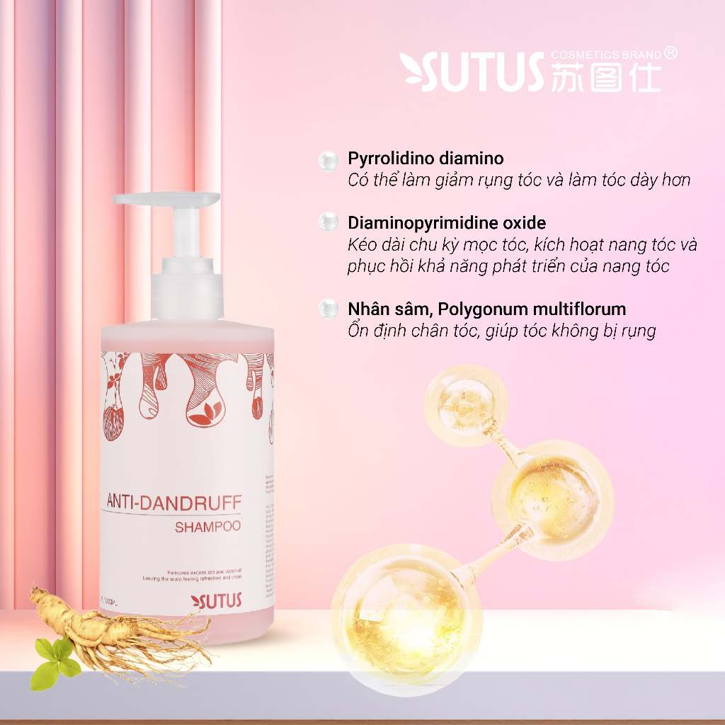 Dầu gội chăm sóc tóc gàu, nấm ngứa, giảm rụng tóc - Sutus Anti dandruff