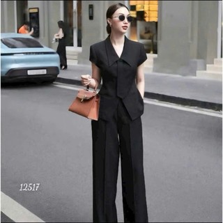 Set công sở áo gile, quần âu dáng suông, chất liệu cotton lạnh mềm mại, thiết kế cao cấp, bộ công sở- HN78