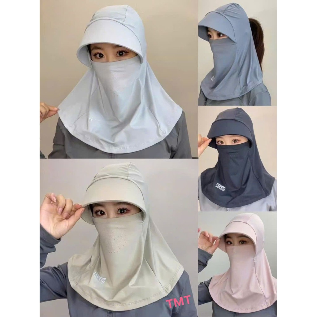 Mũ chống nắng MAFILOP - Mũ che nắng thoáng khí Kèm Khẩu Trang Vải Thun Lạnh Mát có khăn choàng chống nắng đi xe(tuyển sỉ