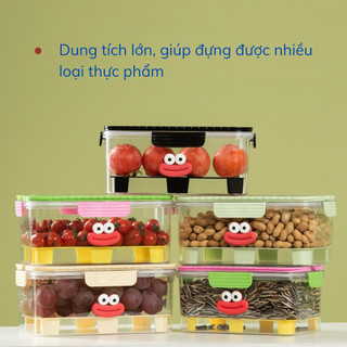 Hộp Đựng Thực Phẩm Có Quai Xách, Hộp Cơm Trưa Dã Ngoại Hình Cua Cute Giữ Nhiệt Tốt