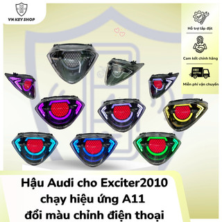 [Exnhỏ2010] Hậu Audi Xinhan Chạy Hiệu Ứng Đổi Màu Chỉnh Qua App Điện Thoại Dành Cho Exciter 2010. Tặng Luôn Hậu Full