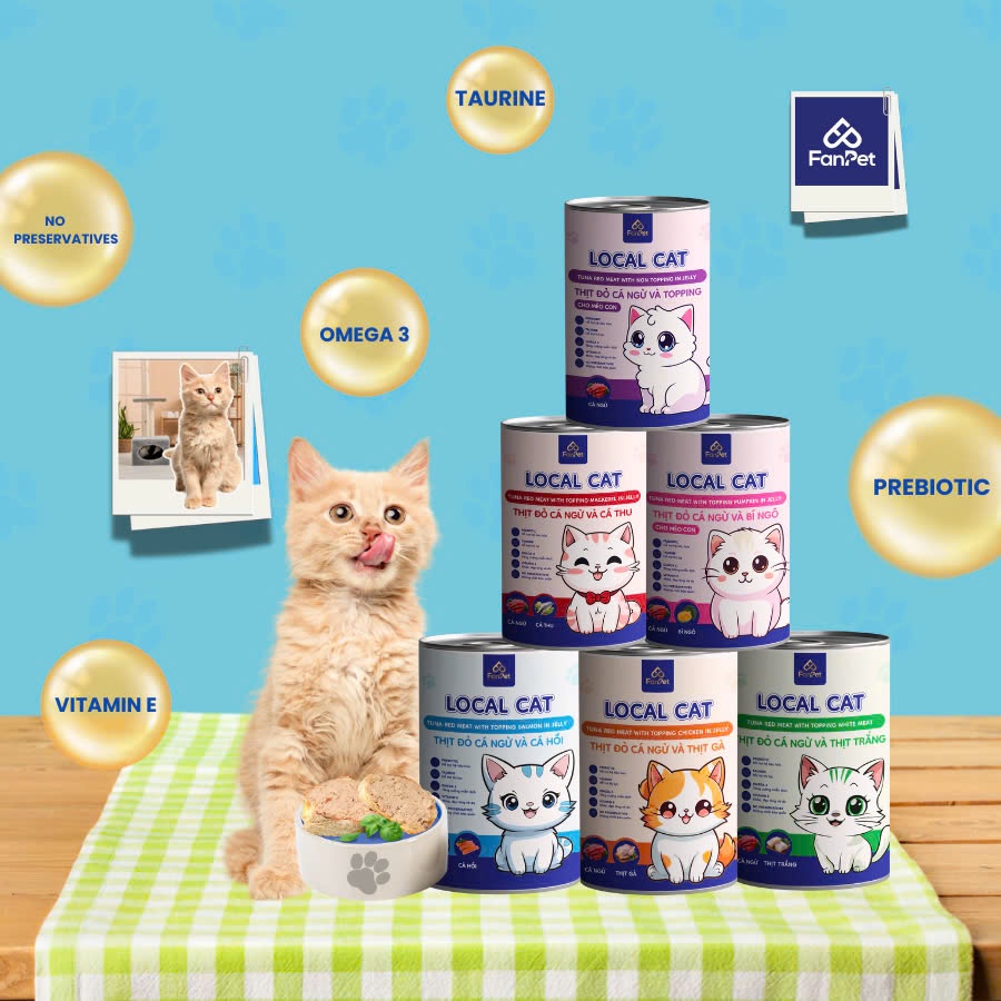 [Hỏa Tốc] Pate Cho Mèo Mọi Lứa Tuổi LOCAL CAT- Lon 400Gr