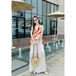 Sét bộ áo yếm lụa quần suông siêu hot mùa Hè, du lịch Hè