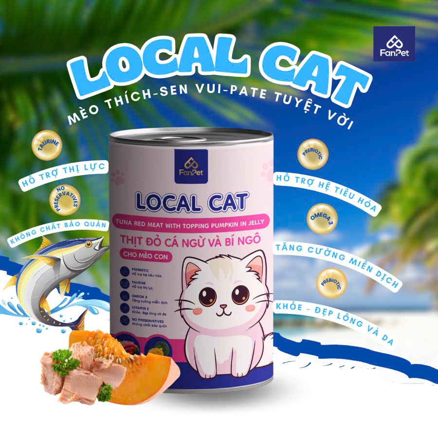 [Hỏa Tốc] Pate Cho Mèo Mọi Lứa Tuổi LOCAL CAT- Lon 400Gr